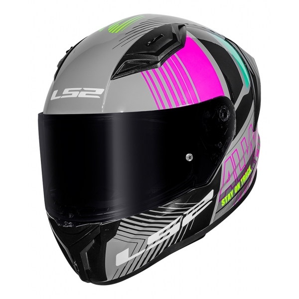 Capacete Moto LS2 FF810 Vigo Shift Light Cinza Rosa C/ Spoiler Masculino Feminino Lançamento