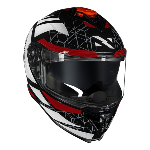 Capacete Moto Esportivo Fechado Norisk Strada 2 Evoque Branco Preto Vermelho C/ Óculos Lançamento