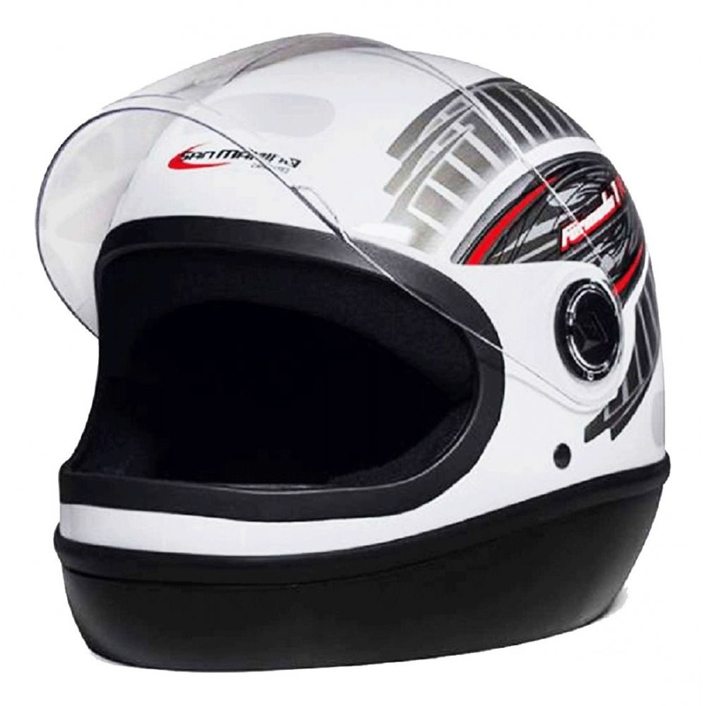 Capacete Taurus Formula 1R Viseira 2mm Modelo Novo - Branco