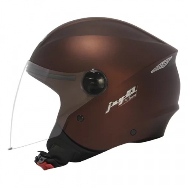 Capacete Moto Aberto Feminino Masculino Joy 23 San Marino By Taurus Biz Marrom C/ Acabamento Interno Couro - Marrom