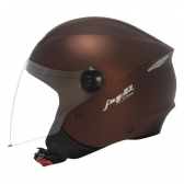 Capacete Moto Aberto Feminino Masculino Joy 23 San Marino By Taurus Biz Marrom C/ Acabamento Interno Couro - Marrom