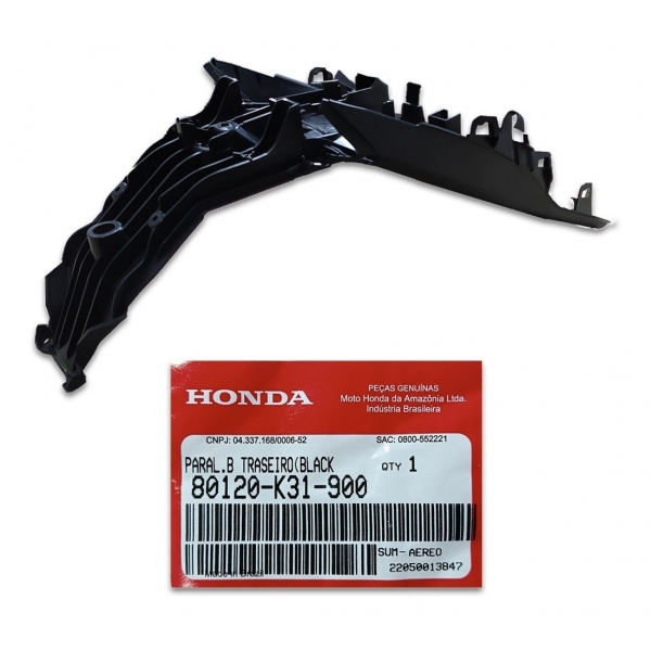 Paralama Interno Traseiro Moto Cb 250 f Twister 2015 2016 2017 2018 2019 2020 2021 2022 2023 Original Honda