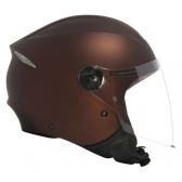 Capacete Moto Aberto Feminino Masculino Joy 23 San Marino By Taurus Biz Marrom C/ Acabamento Interno Couro - Marrom
