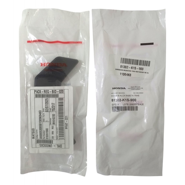 Par De Capa Borracha Do Bagageiro Moto Nxr Bros 160 Xre 190 2025 2026 2027 Em Diante Original Honda - Preto