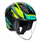 Capacete Moto Aberto Ls2 Of616 S Airflow II Draze Preto Amarelo C/ Spoiler Masculino Feminino