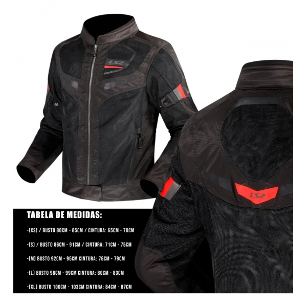 Jaqueta Masculina Moto Ls2 Garda Motociclista Verão Ventilada C/ Proteções