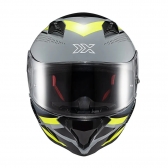 Capacete Moto Esportivo Fechado Texx Hunter Ark C/ Aerofólio Spoiler Masculino Feminino Lançamento - Cinza Verde
