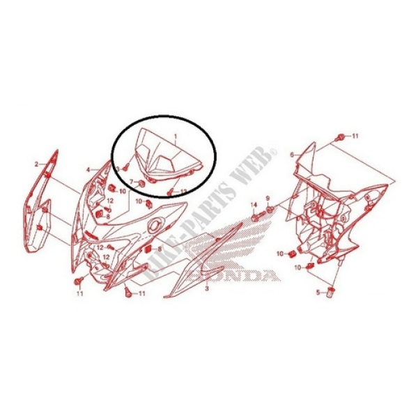 Carenagem Capa Frontal Superior Painel Cb 250 F Twister 2016 2017 2018 2019 2020 2021 2022 2023 Original Honda