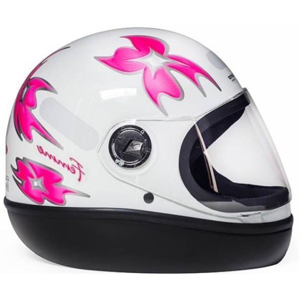 Capacete Feminino Taurus San Marino Formula 1R C/ Flor Femme Modelo Novo - Branco