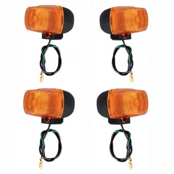 Jogo De Pisca Seta Xr 250 Tornado Xr 200 / Xlr 125 Nxr Bros 125 Bros 150 Até 2012 Kit C/ 4 Piscas Lente Ambar