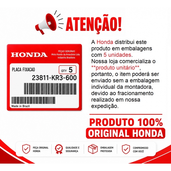 Trava Fixação Pinhão Pião Moto Titan Bros 125 150 Strada 200 Crf 230 Xlr 125 Original Honda - Completa