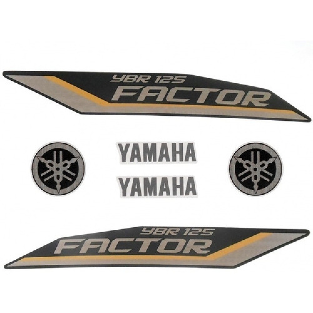 Kit Adesivos Faixa Moto Ybr 125 Factor 2012 Preta Jogo Adesivo