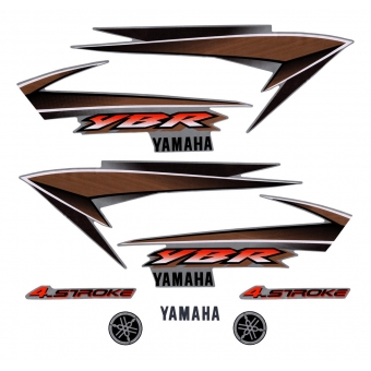 Kit Adesivos Faixas Moto Yamaha Ybr 125 2004 Prata Cinza Jogo Adesivo